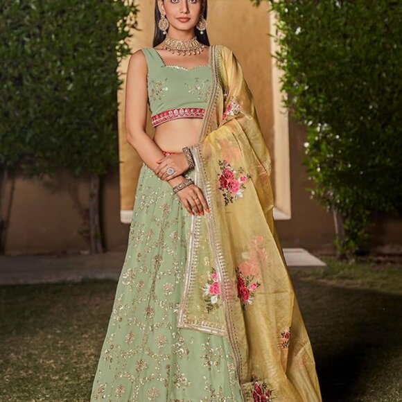 Tailored Lehenga, Choli & Dupatta - Picture 1 of 3